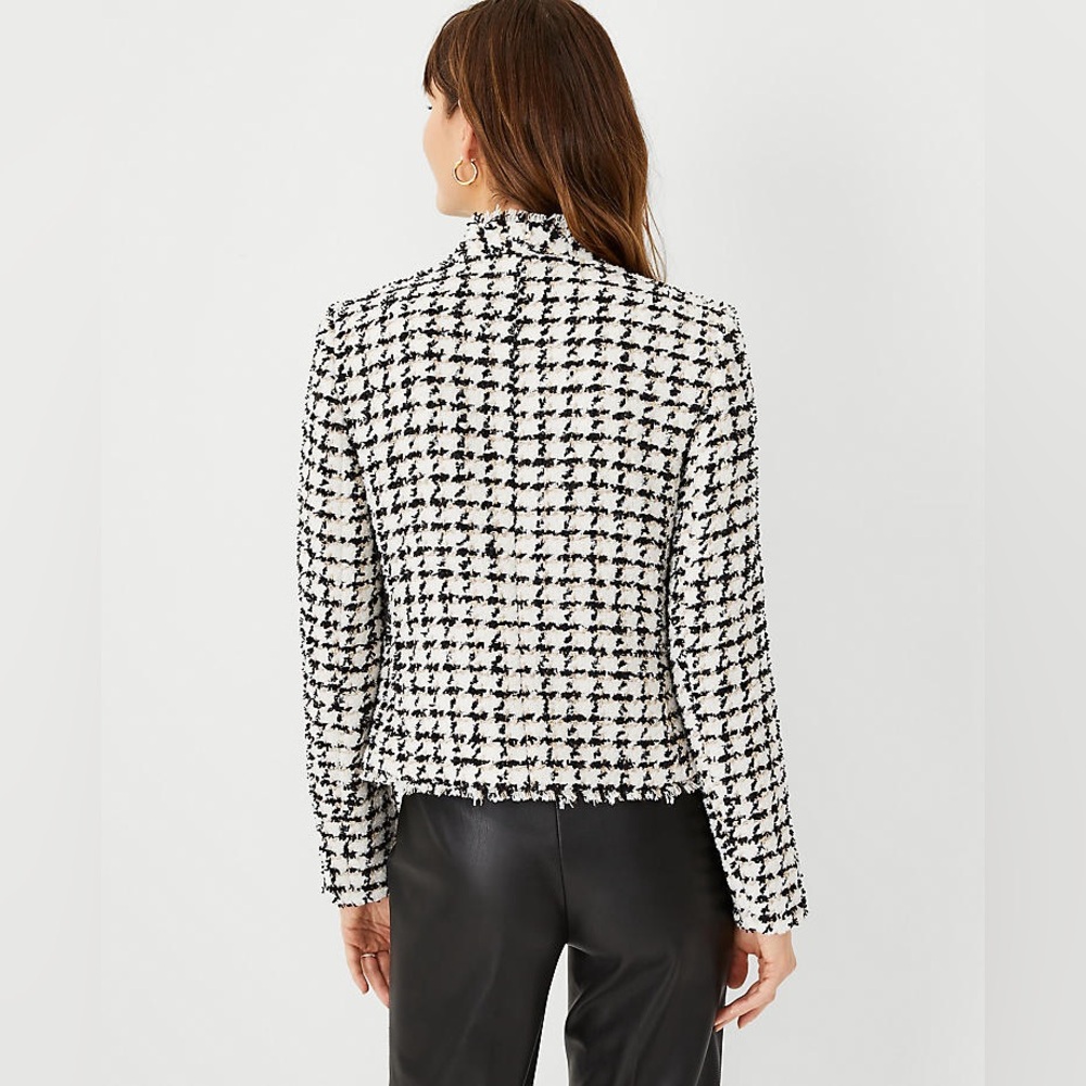 Ann Taylor Black and White Houndstooth Blazer - Picture 3 of 9